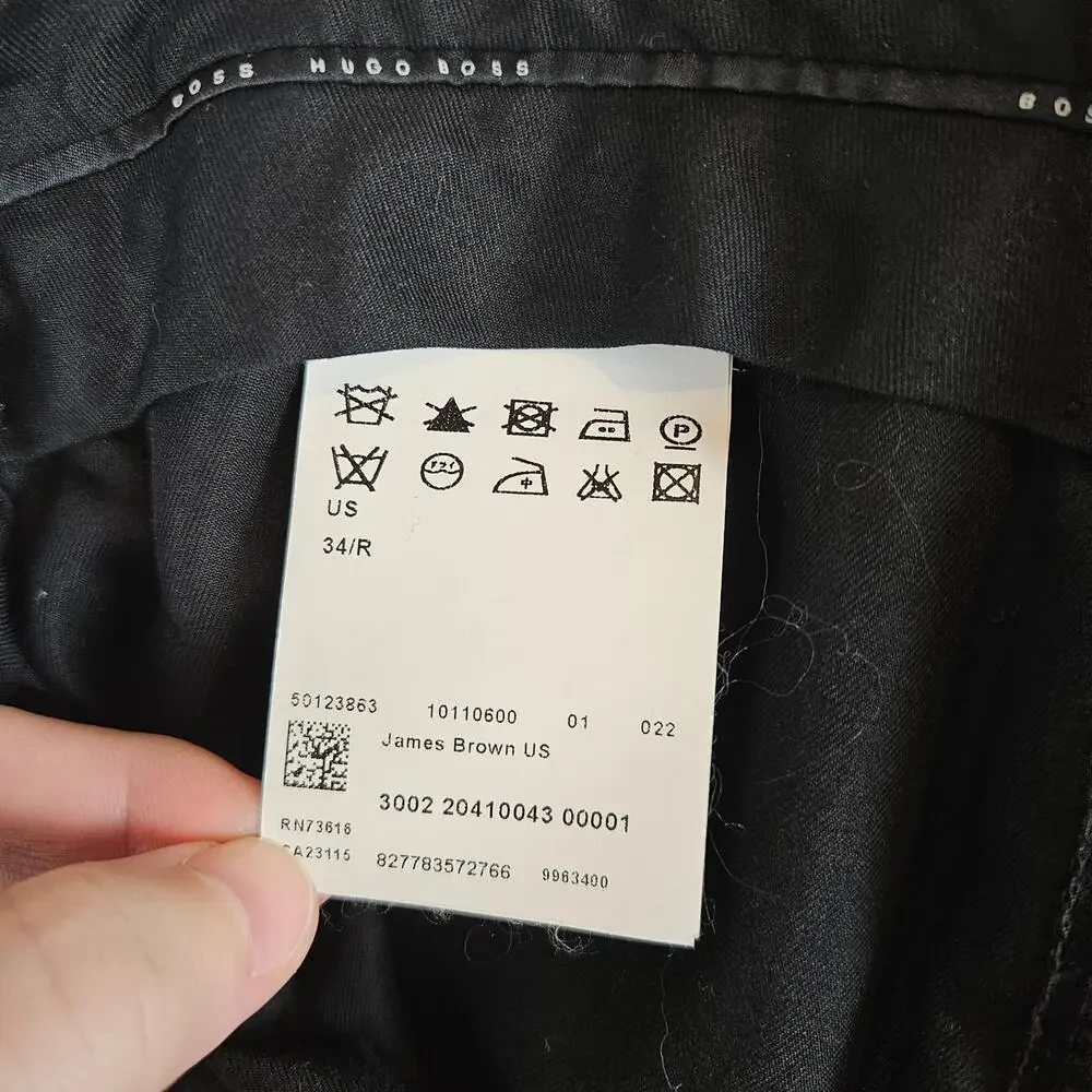 Boss Hugo Boss James‎ Brown Virgin Wool Pants, size 34R - Picture 4 of 5